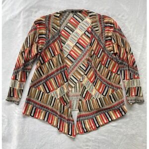 NIC+ZOE‎ Petite Small 4 Way Linen Cardigan Sweater Geometric Colorful